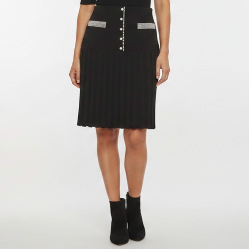Mini jupe plissée tricot - mini,