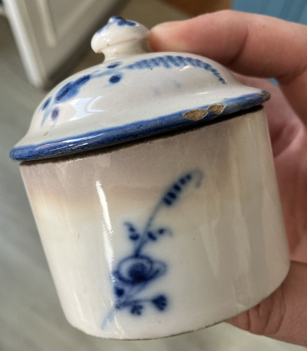 Ancien pot fard porcelaine - ancien,
