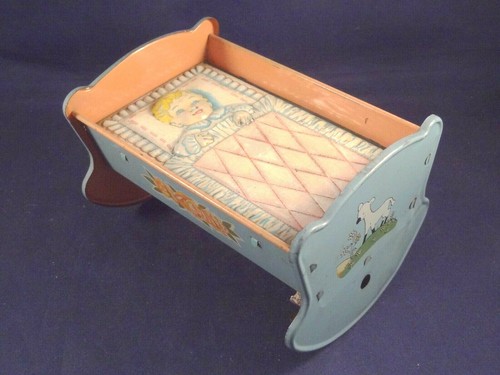 Ancien rare jouet tôle - , lit