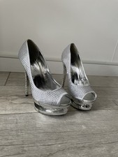 Escarpins Peep Toes Argent Et Brillant