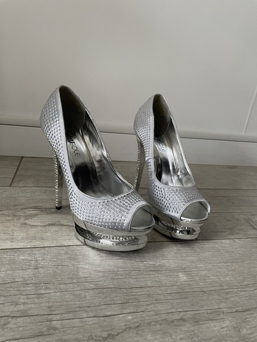 Escarpins peep toes argent - peep, et