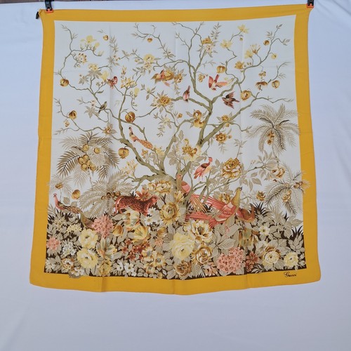 Gucci yellow silk scarf