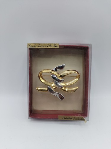 Broche vintage nœud - , bicolore
