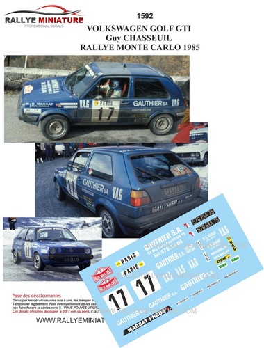 Decals ref 1592 vw - 1/43,