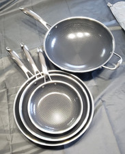 HexClad Hybrid Nonstick 7-Piece Cookware Set, 8, 10, 12" Pans & 12" WOK, 3 Lids