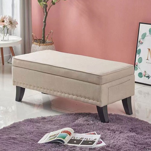 Pouf banc rangement lin - pouf, en