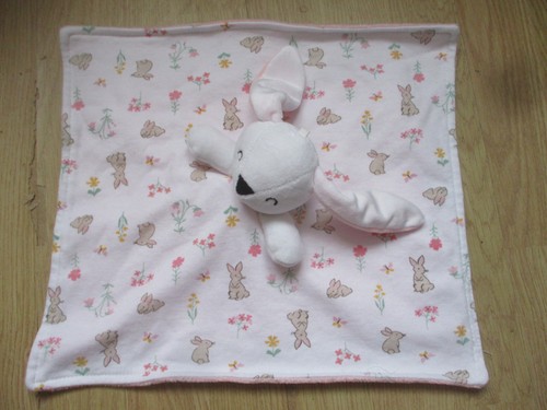 Doudou plat carré lapin - , rose