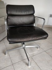 VINTAGE EAMES VITRA FOR HERMAN MILLER GROUP CHAIR BLACK LEATHER