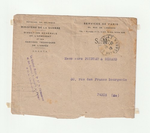 1918 ministère guerre - guerre, belge