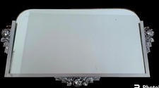 Antique Art Deco Chrome Metal Mirror. 