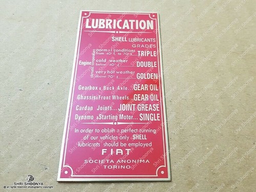 Heavy brass nameplate fiat - heavy,