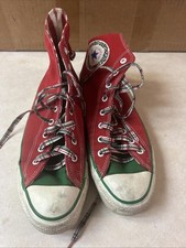 Vintage Converse All Star Hi Top Christmas Plaid Made In The USA M Size 8 1/2