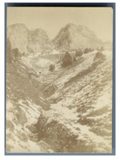 France, Chamechaude, Chemins des cables Vintage citrate print. Caving Group