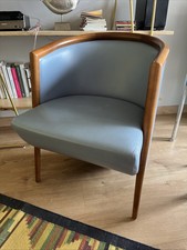 Fauteuills Contemporains Cuir Bleu Lot De 3