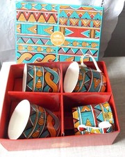 TASSES THE  en CERAMIQUE  COFFRET LEONARDO COLLECTION 4 TASSES  BALI