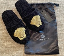 OPULENT VERSACE GOLD MEDUSA SLIPPERS - NEW WITH TAGS