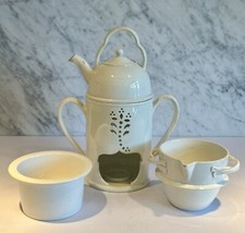 Wedgwood Creamware Queensware Veilleuse Food Warmer Teapot 4 pc c. 1800