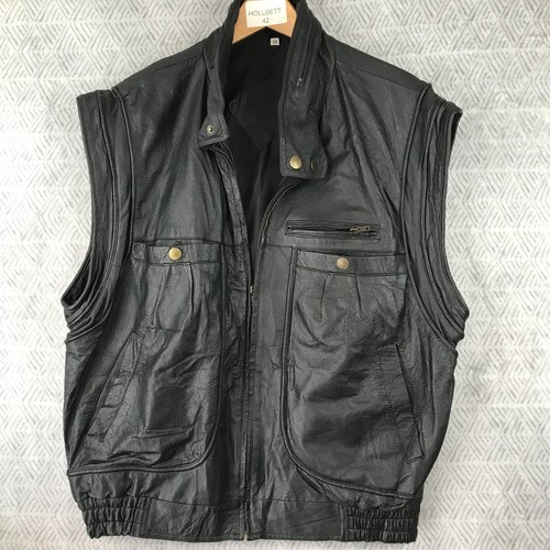 Gilet homme cuir noir - cuir,