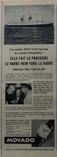 advertising MOVADO WATCH waterproof YEAR 1955 A 4775