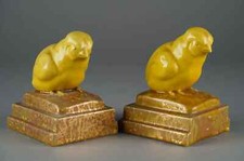rare pair greenhouse books Chick ceramic ART DECO Sèvres M.N.F France Animals