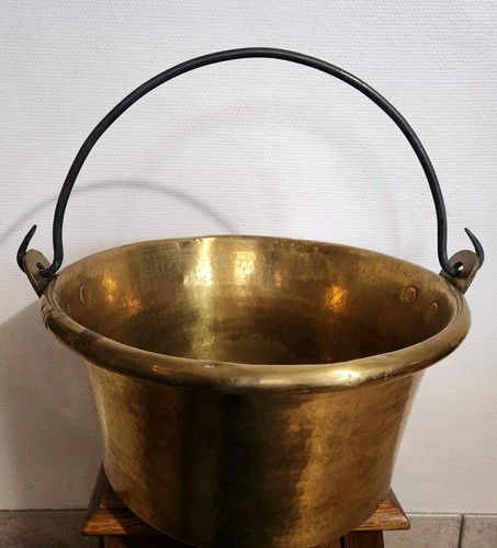 Ancien chaudron cuivre - cuivre, jaune