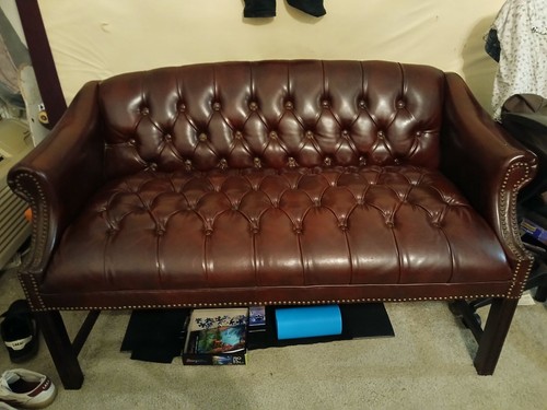 Brown leather love seat for - leather,