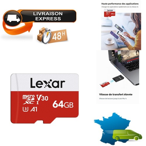 Lexar micro go carte - sd, 64
