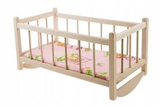 Berceau bois poupée à bascule – jouet enfant rustique