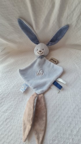 Doudou plat lapin bleu - alex, et