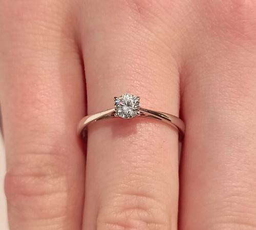 Bague solitaire blanc - bague, or