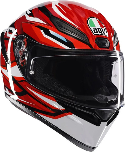 Agv lion black red - s,