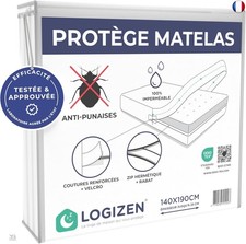 Housse Matelas Intégrale Anti-Punaises de Lit 140x190 - Certifiée en L