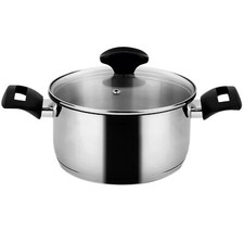 Casserole 24 cm, Induction Couvercle en Verre Acier Inox. à Toutes Cuisinières