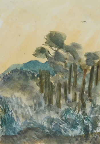 Paysage 1981 aquarelle de - paysage,,