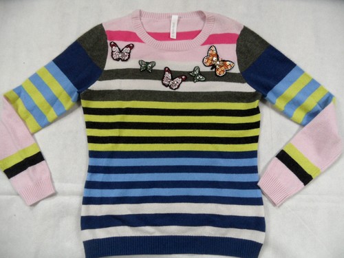 Pull cachemire rayé coloré