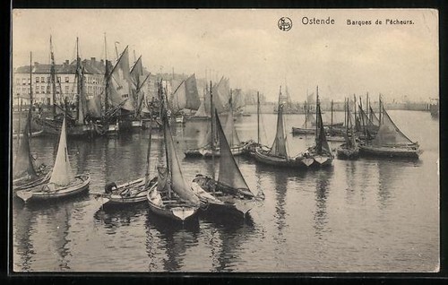 Carte postale ostende barques - ostende,,