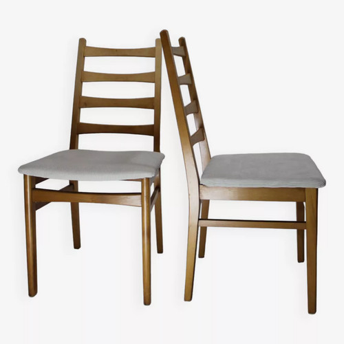 Paire chaises vintage teck - chaises, en
