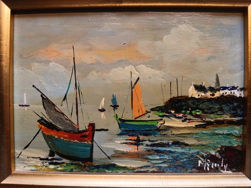 Tableau marine ancien - , signé