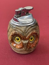 Large Antique Owl Stone Table Lighter