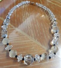 Vintage 1 Row White and Black Pearl Imposing Choker Necklace RefV525