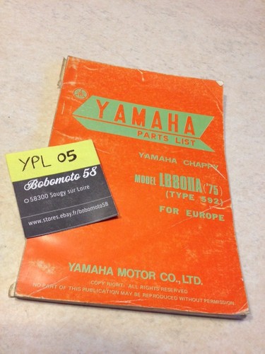 Yamaha parts list chappy - yamaha,