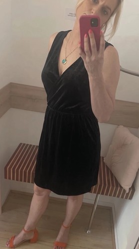 Robe noire velours fluide - robe,