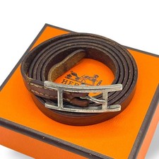 Hermes Bracelet Hapi Leather  Brown with Box