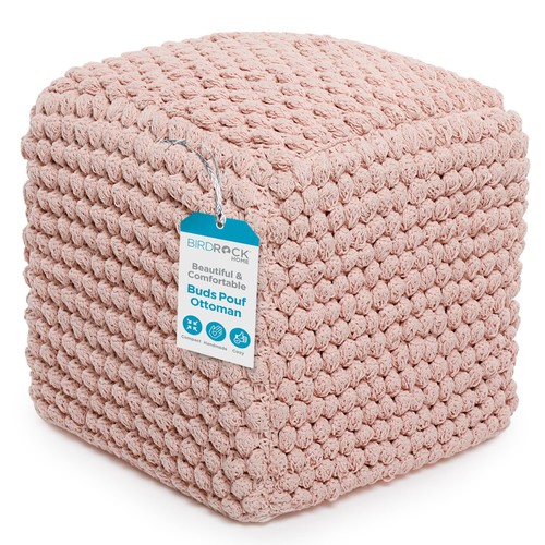 Birdrock home square pouf - square,
