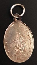 Religious medal late 19th century silver 800 "Notre-Dame de la Medaille Miraculuse"