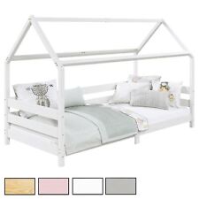 Lit cabane pour enfant 90x190 cm barrière sécurité 3 côtés en pin massif