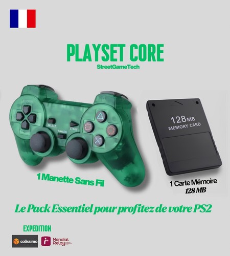 Manette ps2 sans fil carte - manette,