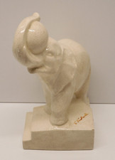 *JOLI SUJET ELEPHANT CERAMIQUE ART DECO CRAQUELEE signé FONTINELLE COLLECTION  D