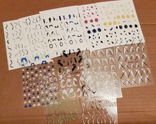 Woman Teen Girls Many Assorted Solid Color Shapes Nail Stickers Decals Sheets