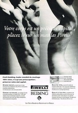 ADVERTISING 1993 PIRELLI BEDDING MATTRESS "your body is precious"